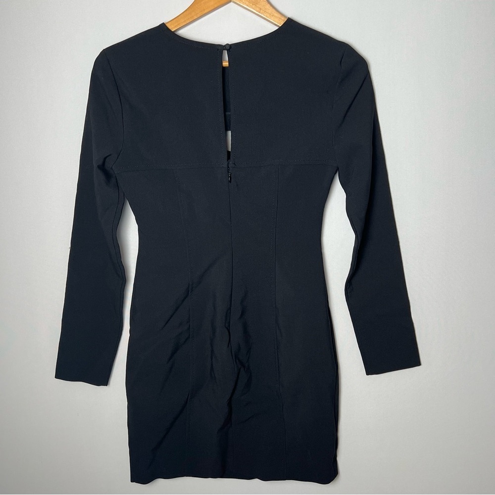 Likely Revolve Keller Black Sheath Bodycon Mini Dress Cutout Long Sleeve Size 6 - Picture 4 of 8